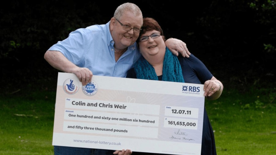 Collin & Chris Weir de Liverpool venceram £161,653,000. Equivalente a aproximadamente R$1.2 Bilhões